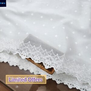 Chikenkari White Lawn Shawl Ladies
